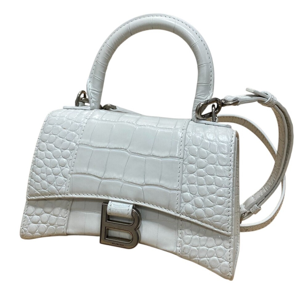 Balenciaga Hourglass Shoulder Bag White
